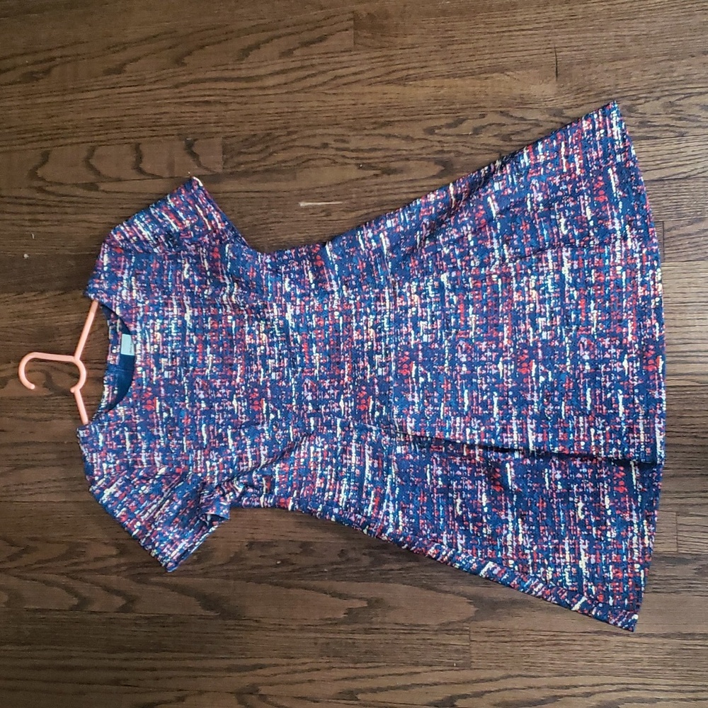 Multicolored Short Sleeve Dress